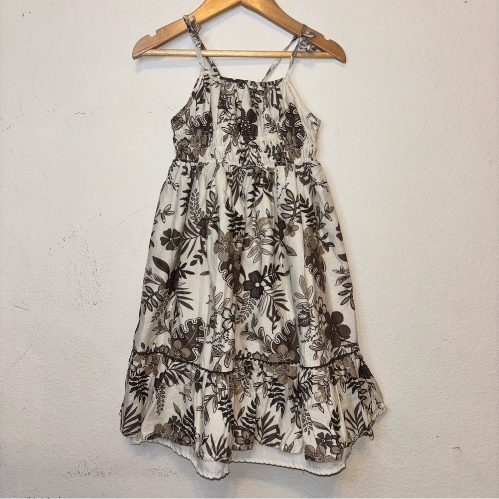 Happily Grey Brown and White Ruffled Tiered Sundress